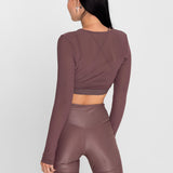 Polo Manga Larga Para Mujer  Crop Saintmalē Marrón Bsoul