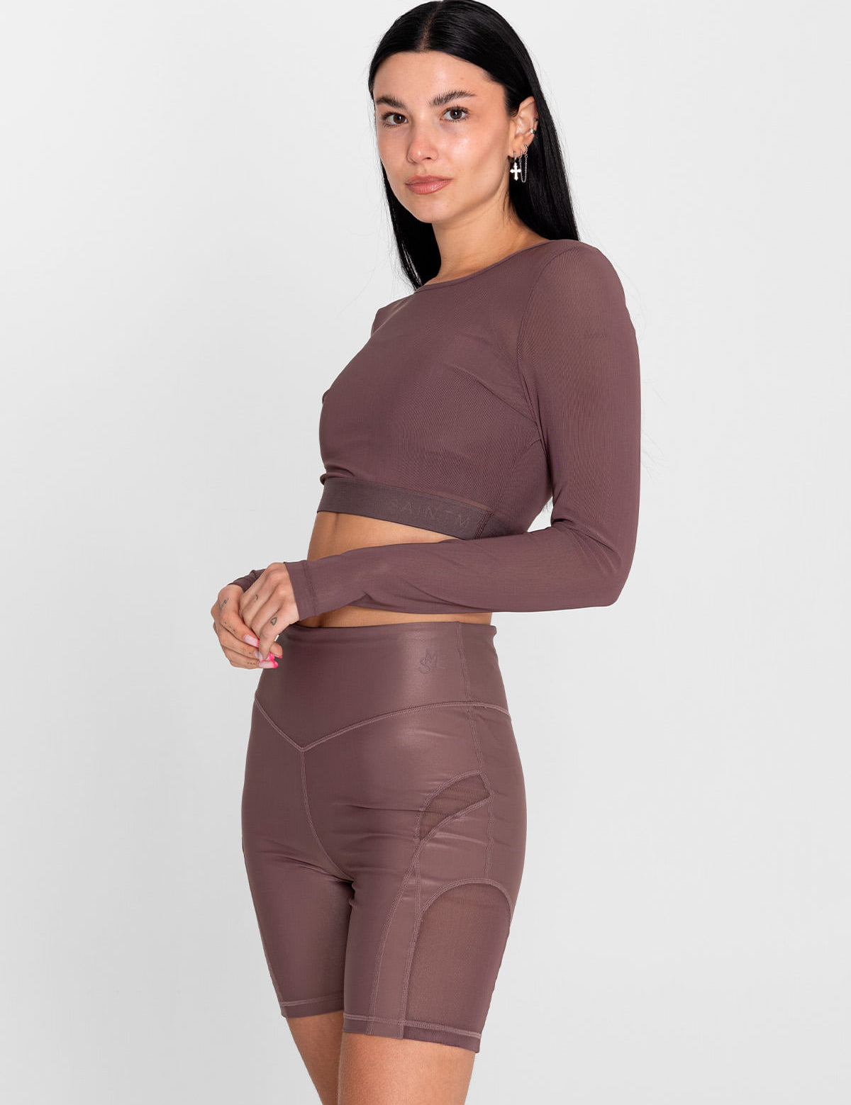 Polo Manga Larga Para Mujer  Crop Saintmalē Marrón Bsoul