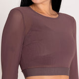 Polo Manga Larga Para Mujer  Crop Saintmalē Marrón Bsoul