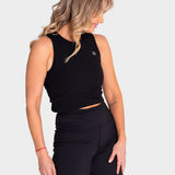 Polo Sin Mangas Para Mujer  Tank Rib Negro Bsoul