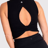 Polo Sin Mangas Para Mujer  Tank Rib Negro Bsoul