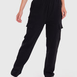 Pantalón Para Mujer Cargo Negro Bsoul