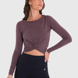 Polo Manga Larga Para Mujer Modal Marrón Bsoul