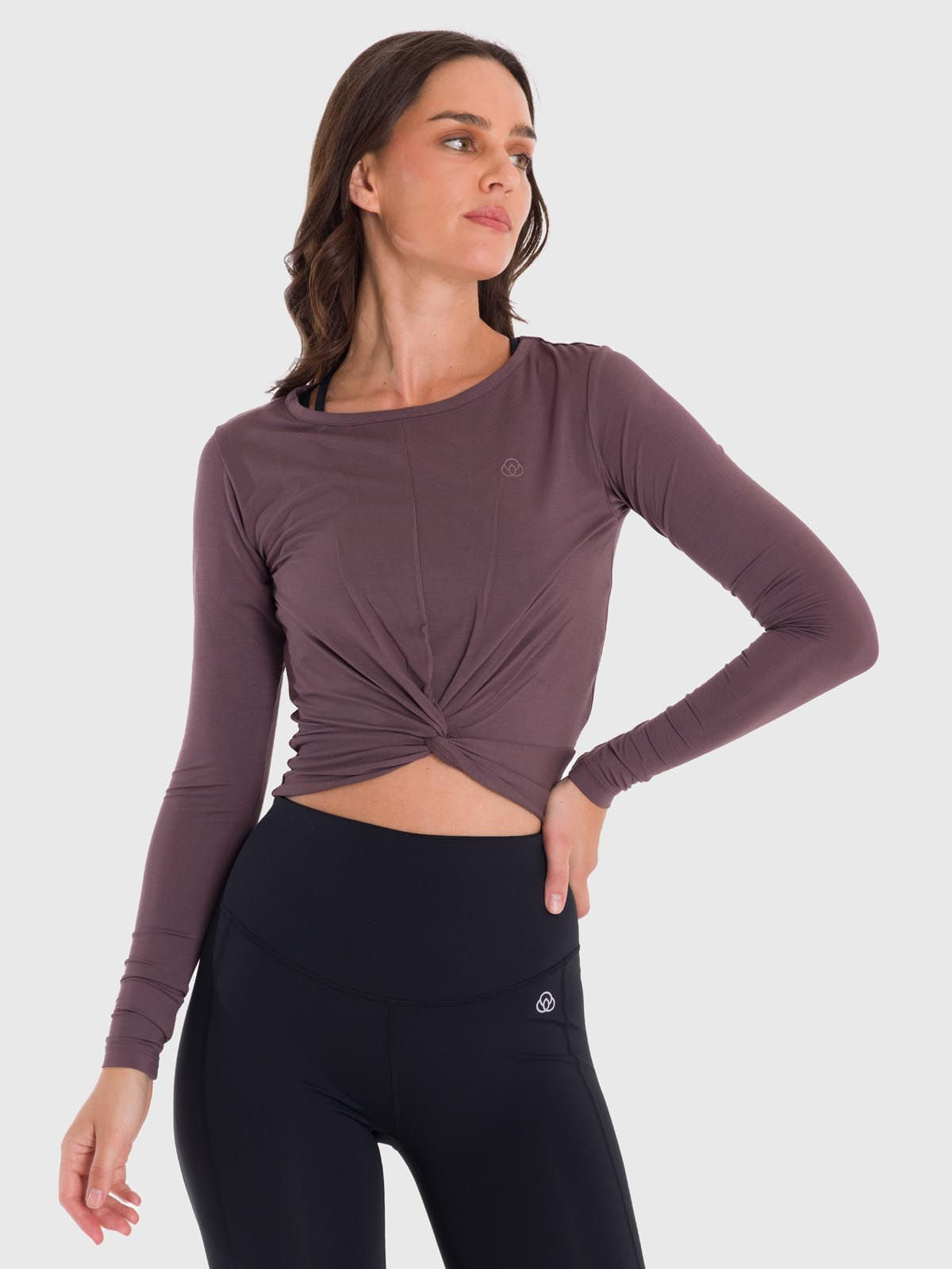 Polo Manga Larga Para Mujer Modal Marrón Bsoul