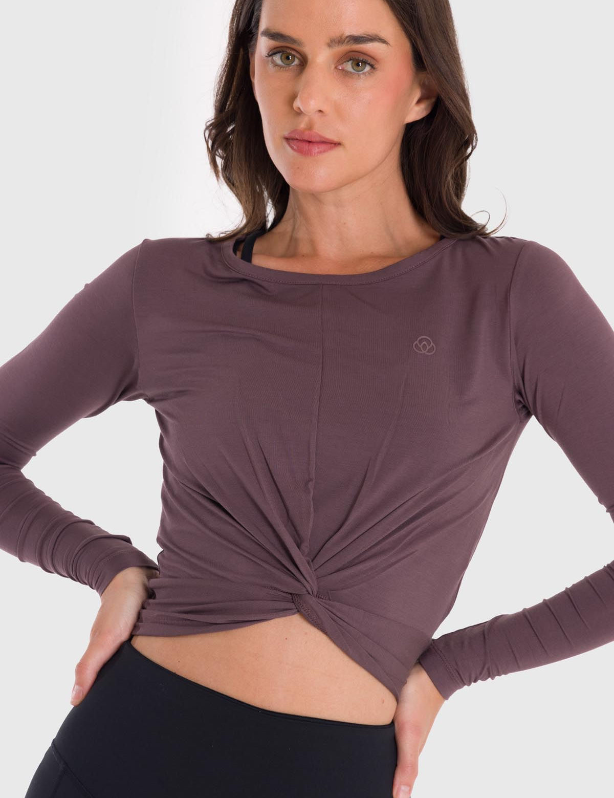 Polo Manga Larga Para Mujer Modal Marrón Bsoul