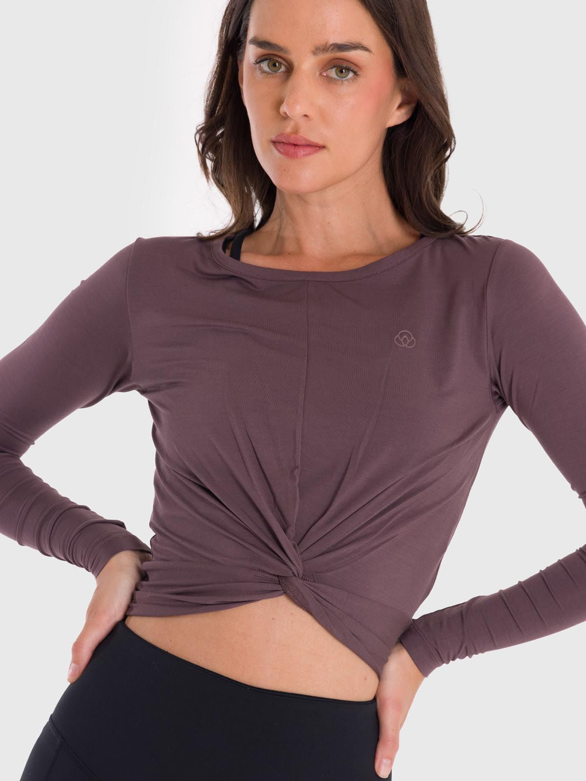 Polo Manga Larga Para Mujer Modal Marrón Bsoul