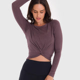 Polo Manga Larga Para Mujer Modal Marrón Bsoul