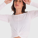 Polo Manga Larga Para Mujer Modal Blanco Bsoul