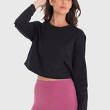 Polo Manga Larga Para Mujer Cotton Negro Bsoul