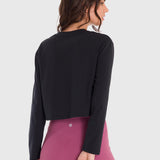 Polo Manga Larga Para Mujer Cotton Negro Bsoul
