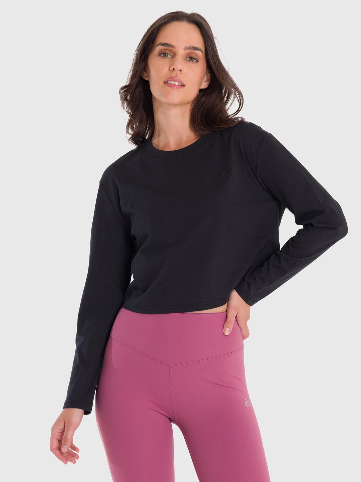 Polo Manga Larga Para Mujer Cotton Negro Bsoul