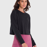 Polo Manga Larga Para Mujer Cotton Negro Bsoul