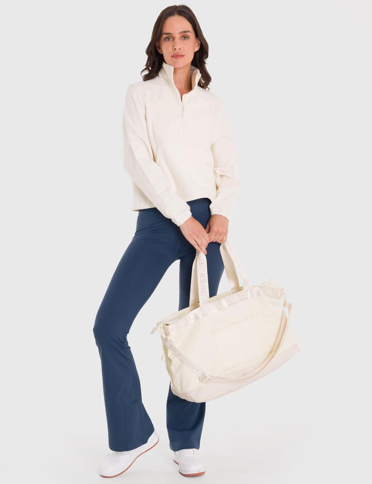 Polera Para Mujer Mid Zip Blanco Bsoul