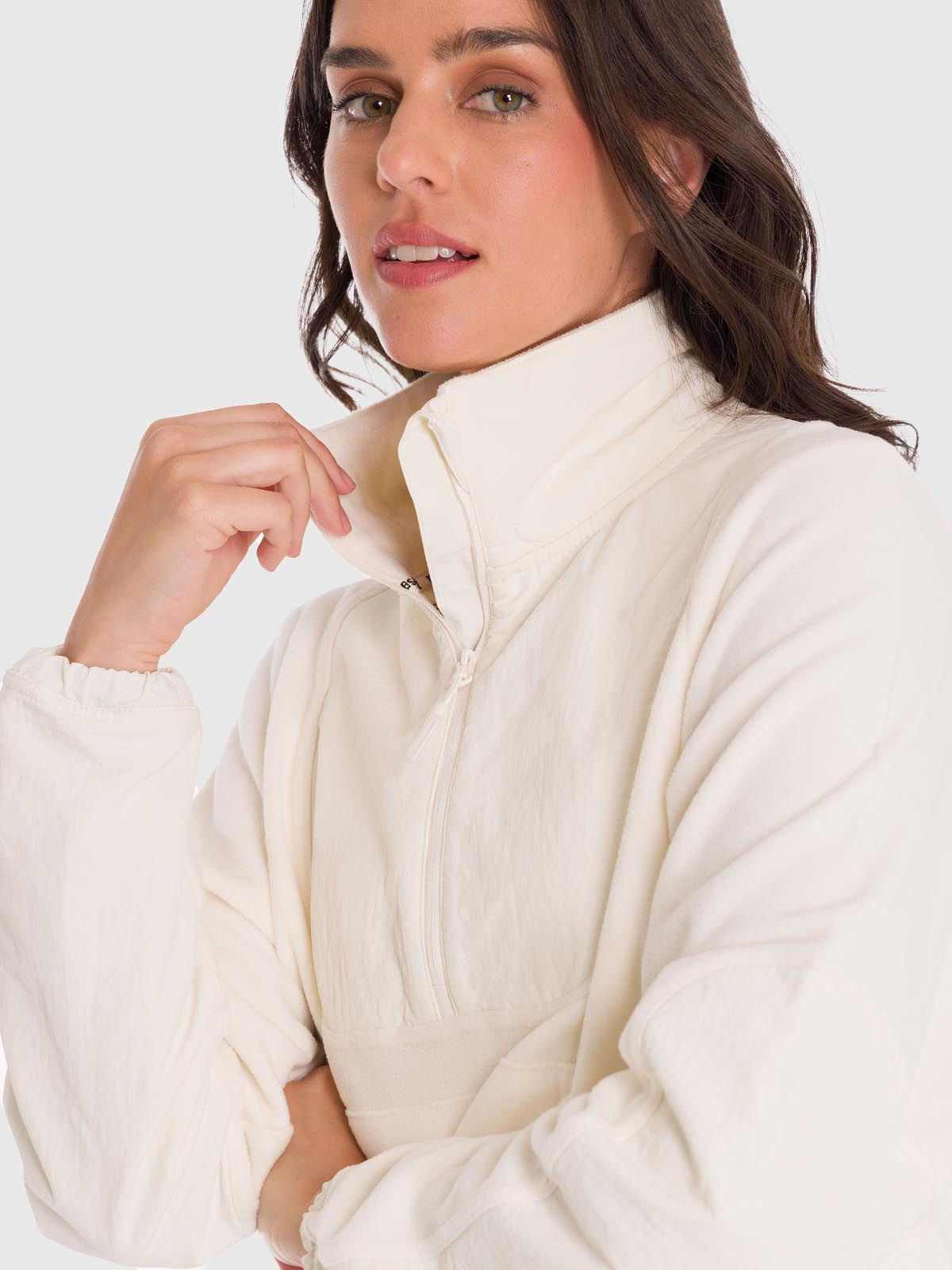 Polera Para Mujer Mid Zip Blanco Bsoul