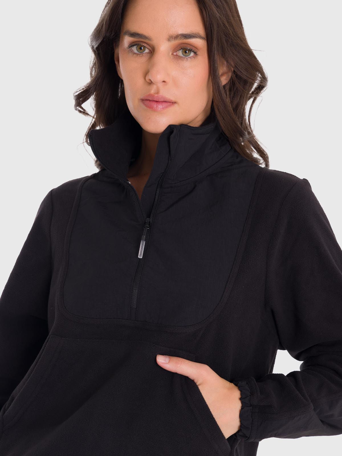 Polera Para Mujer Mid Zip Negro Bsoul