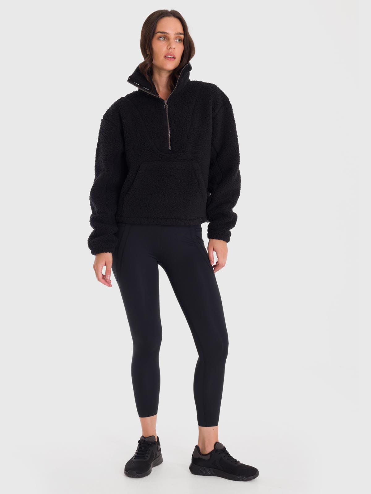 Polar Para Mujer Mid Zip Sherpa Negro Bsoul