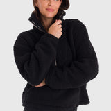 Polar Para Mujer Mid Zip Sherpa Negro Bsoul