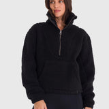 Polar Para Mujer Mid Zip Sherpa Negro Bsoul
