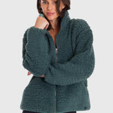 Polar Para Mujer Full Zip Sherpa Verde Bsoul