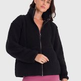 Polar Para Mujer Full Zip Sherpa Negro Bsoul