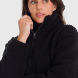 Polar Para Mujer Full Zip Sherpa Negro Bsoul