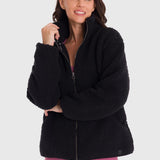 Polar Para Mujer Full Zip Sherpa Negro Bsoul