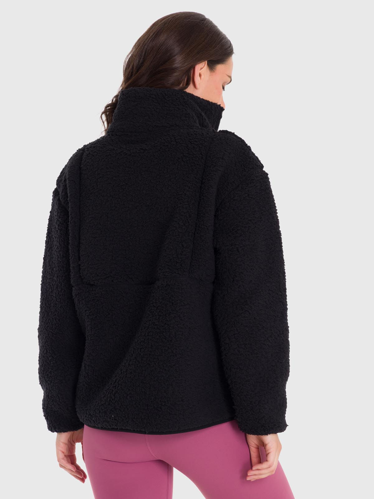 Polar Para Mujer Full Zip Sherpa Negro Bsoul