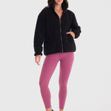 Polar Para Mujer Full Zip Sherpa Negro Bsoul
