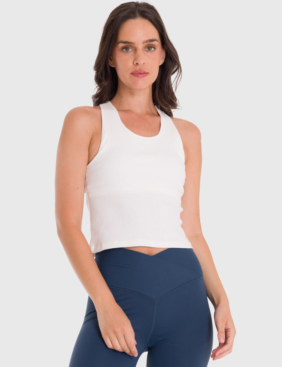 Polo Sin Mangas Para Mujer Crop Bra Blanco Bsoul