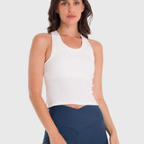 Polo Sin Mangas Para Mujer Crop Bra Blanco Bsoul