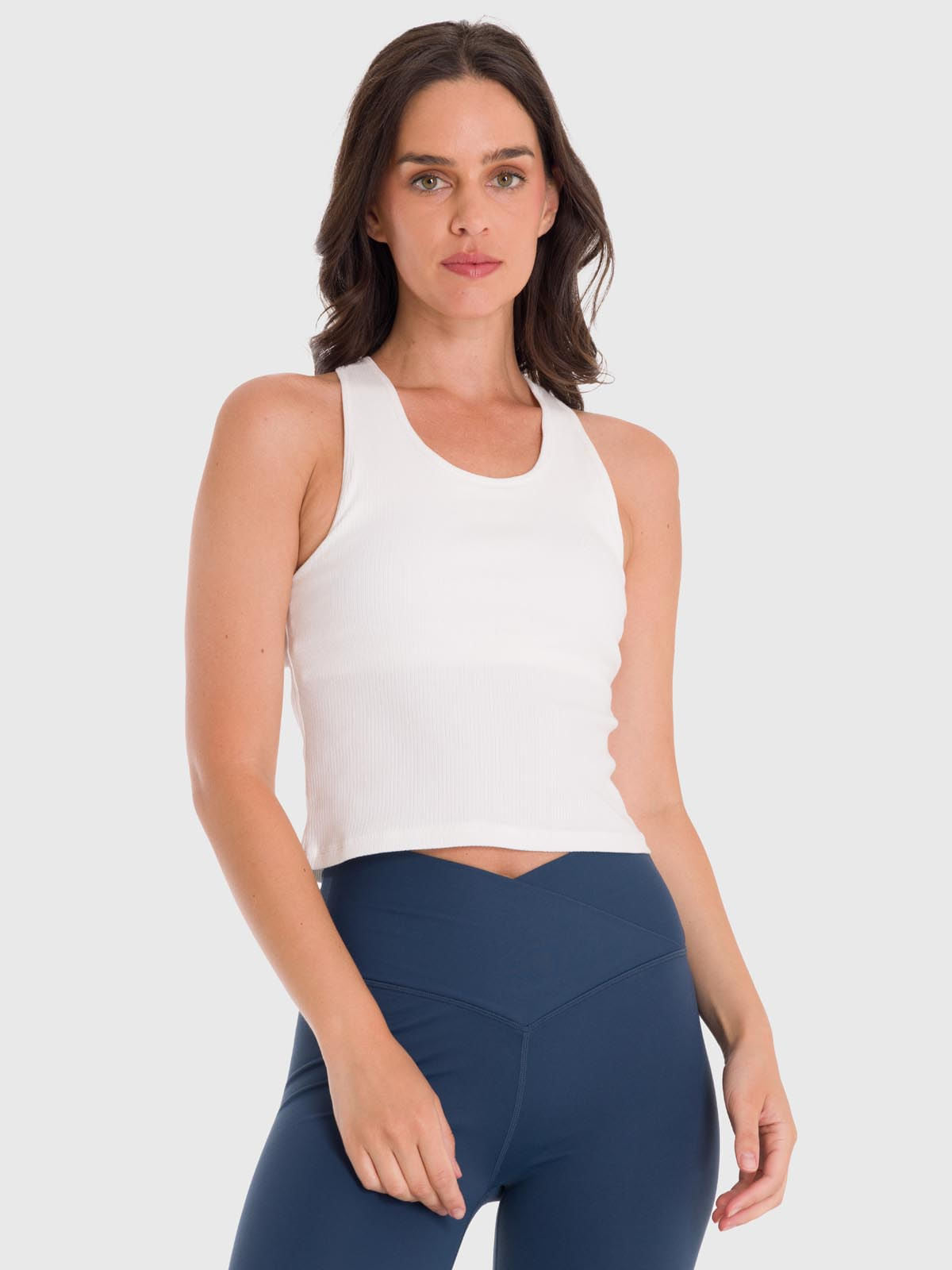 Polo Sin Mangas Para Mujer Crop Bra Blanco Bsoul
