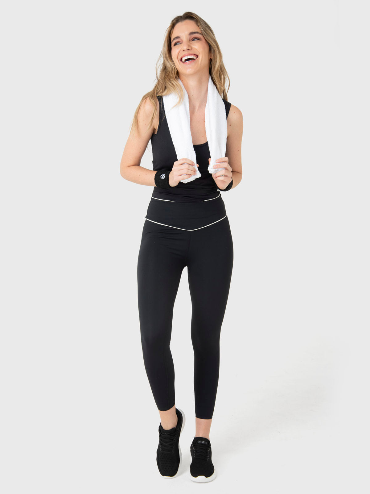 Polo Sin Mangas Para Mujer Tank Seamless Negro Bsoul
