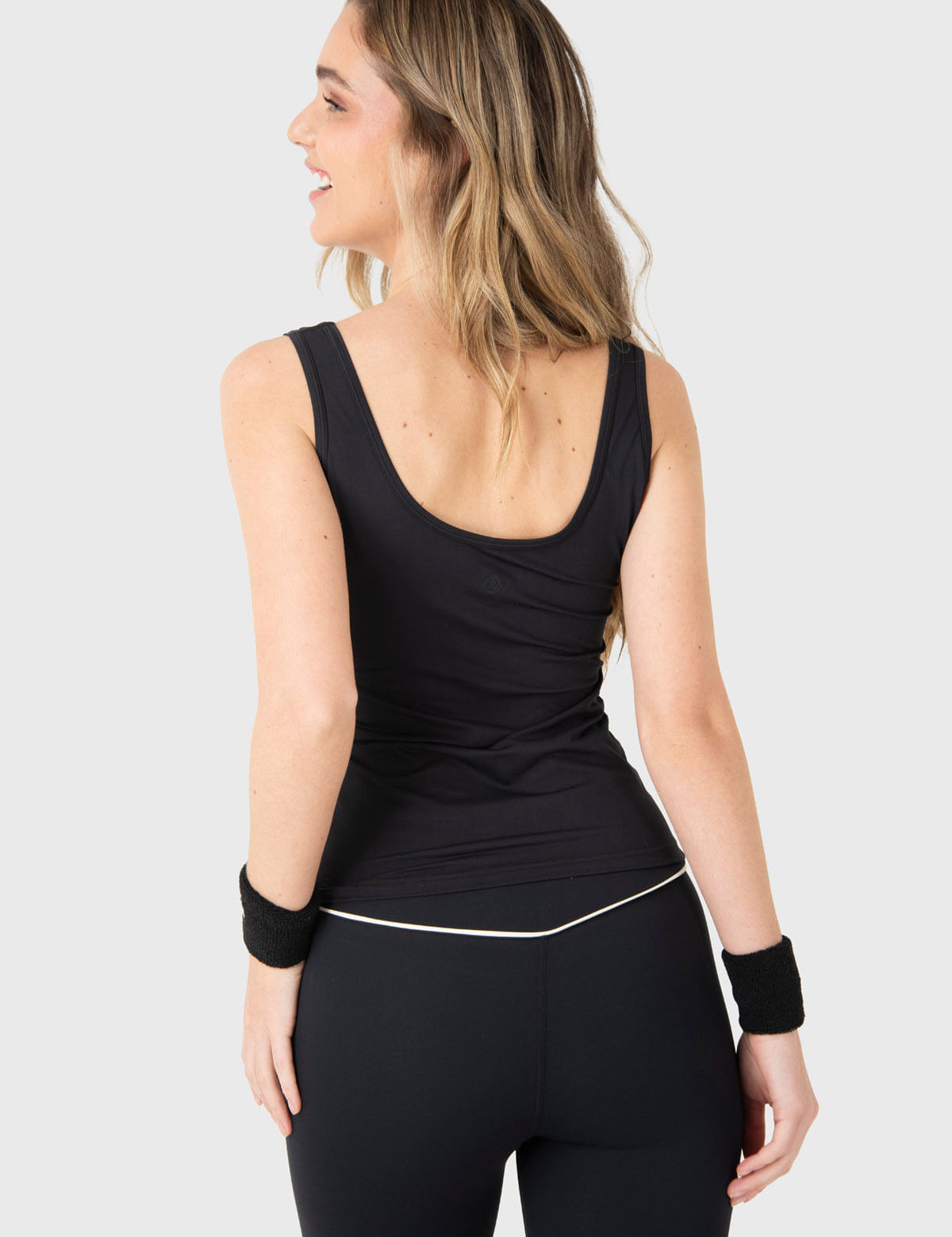 Polo Sin Mangas Para Mujer Tank Seamless Negro Bsoul