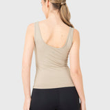Polo Sin Mangas Para Mujer Tank Seamless Beige Bsoul