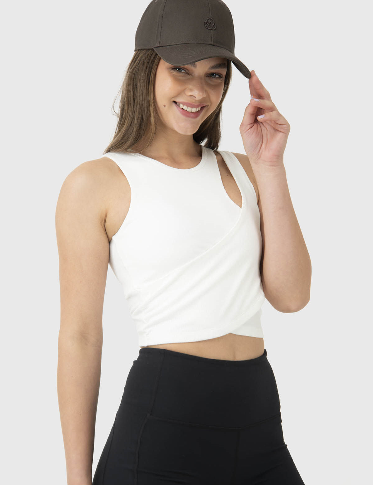 Polo Sin Mangas Para Mujer Crop Domi Blanco Bsoul