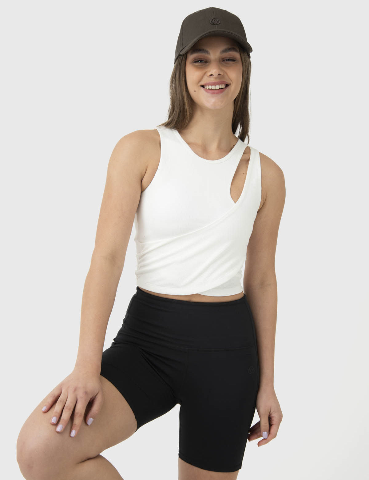 Polo Sin Mangas Para Mujer Crop Domi Blanco Bsoul