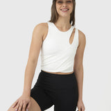 Polo Sin Mangas Para Mujer Crop Domi Blanco Bsoul