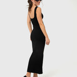 Vestido Para Mujer Long Cotton Negro Bsoul