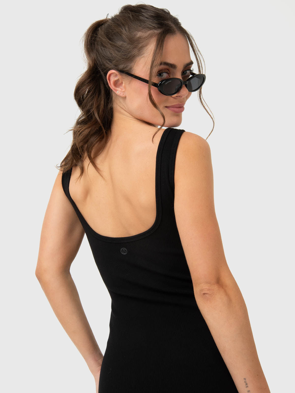 Vestido Para Mujer Long Cotton Negro Bsoul