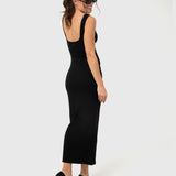 Vestido Para Mujer Long Cotton Negro Bsoul