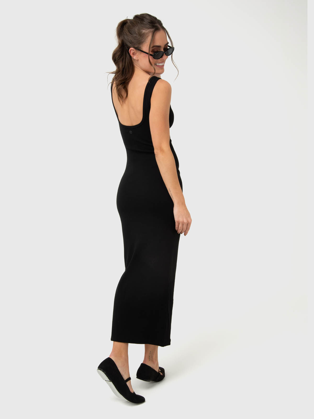 Vestido Para Mujer Long Cotton Negro Bsoul