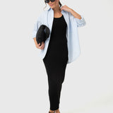 Vestido Para Mujer Long Cotton Negro Bsoul