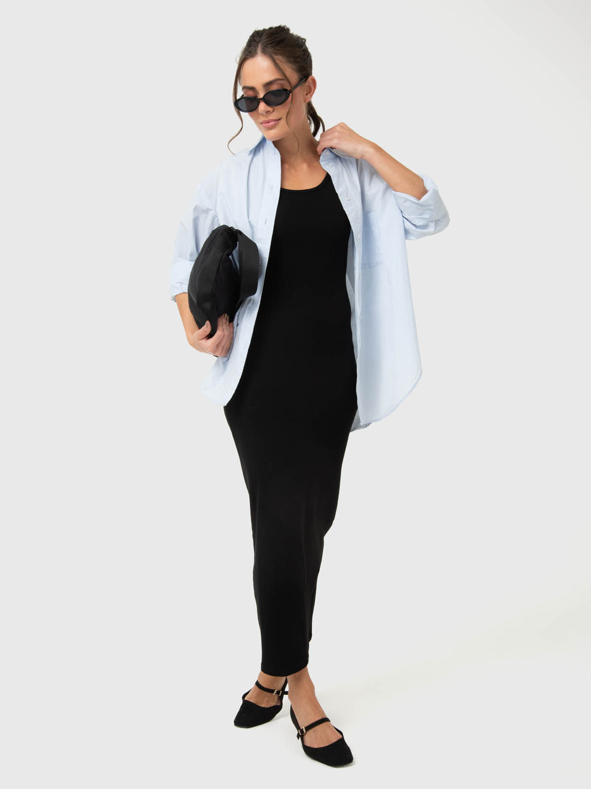Vestido Para Mujer Long Cotton Negro Bsoul