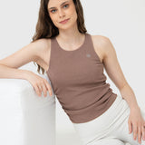 Polo Sin Manga Para Mujer Modal Tank Marrón Bsoul