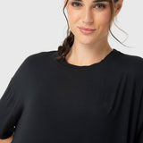 Polo Manga Corta Para Mujer T-Shirt Anto Aloe Negro Bsoul