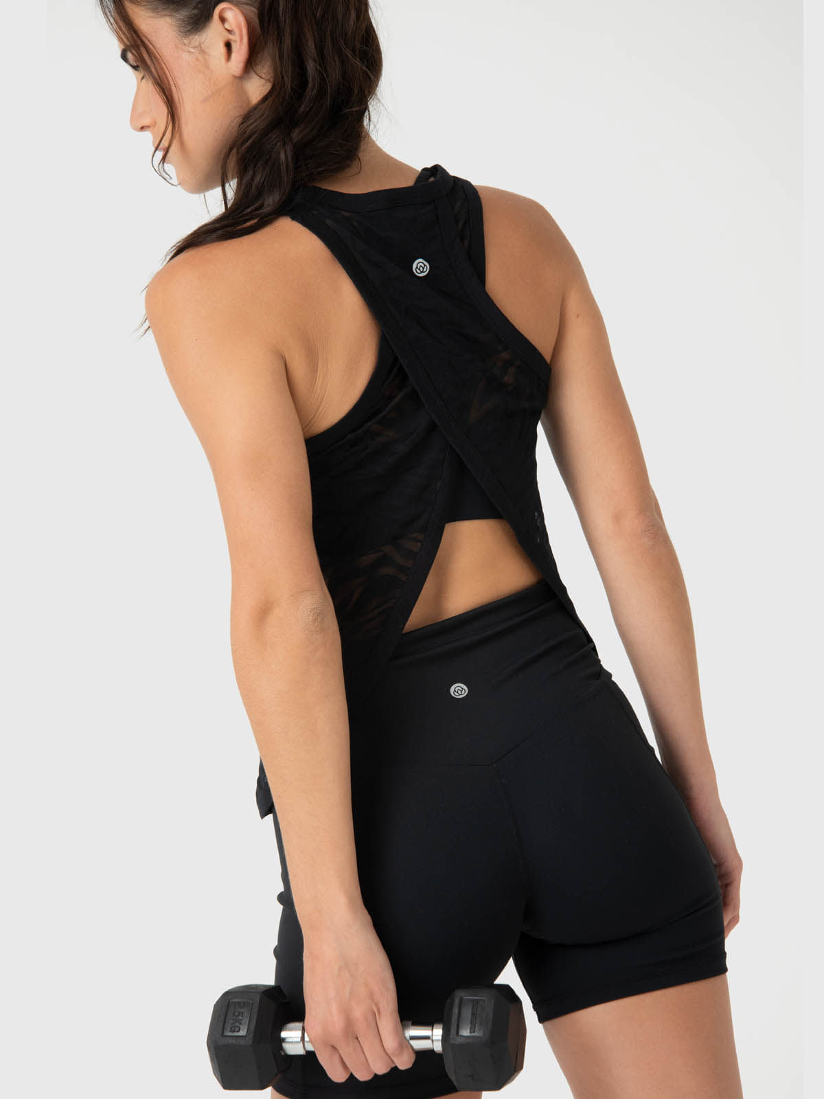 Polo Sin Manga Para Mujer Burn Out Tank Negro Bsoul