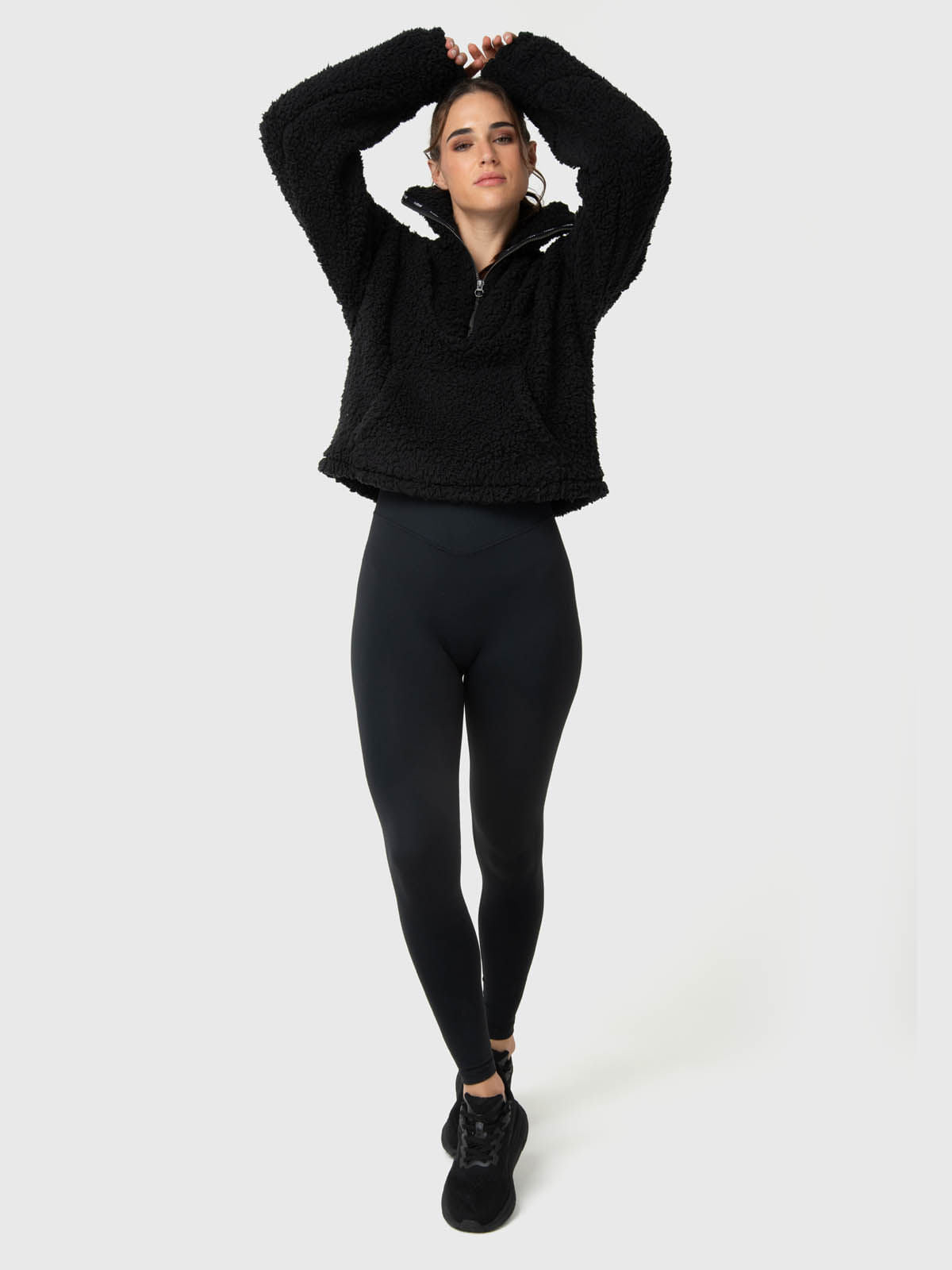 Polar Para Mujer Mid Zip Sherpa Negro Bsoul
