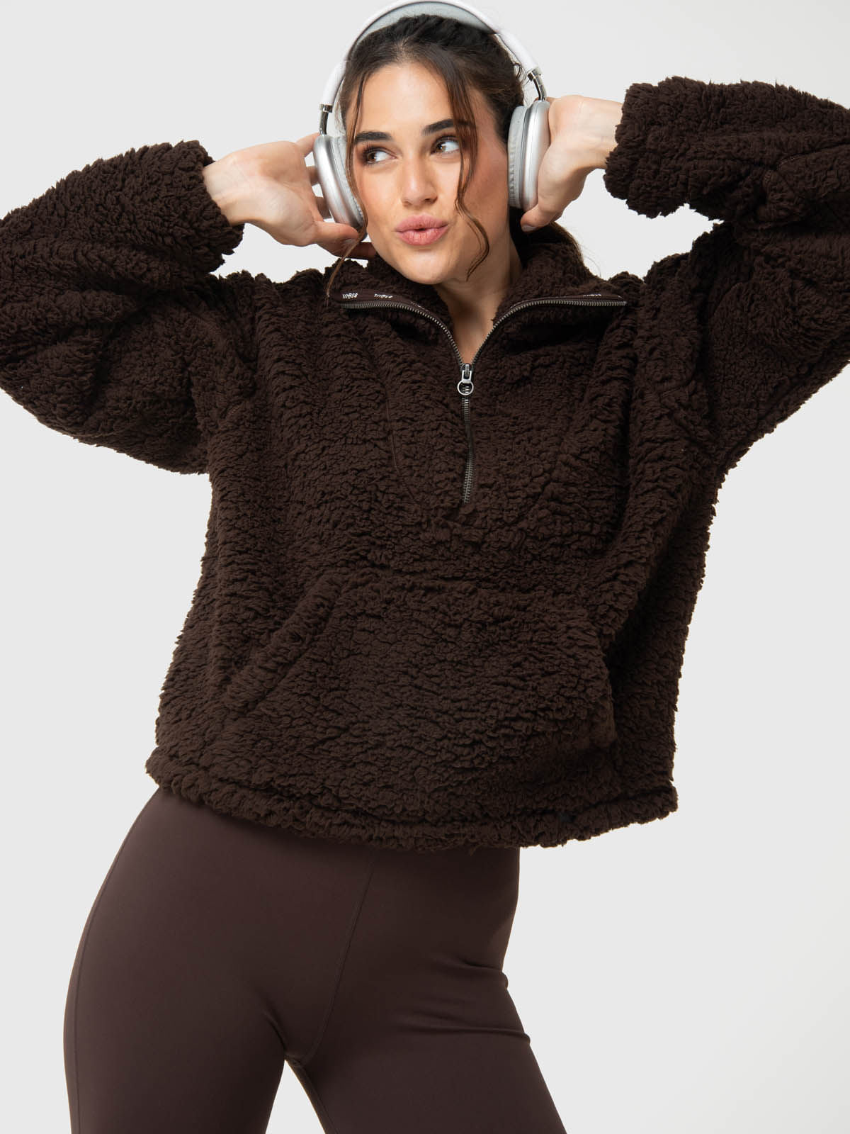 Polar Para Mujer Mid Zip Sherpa Marrón Bsoul