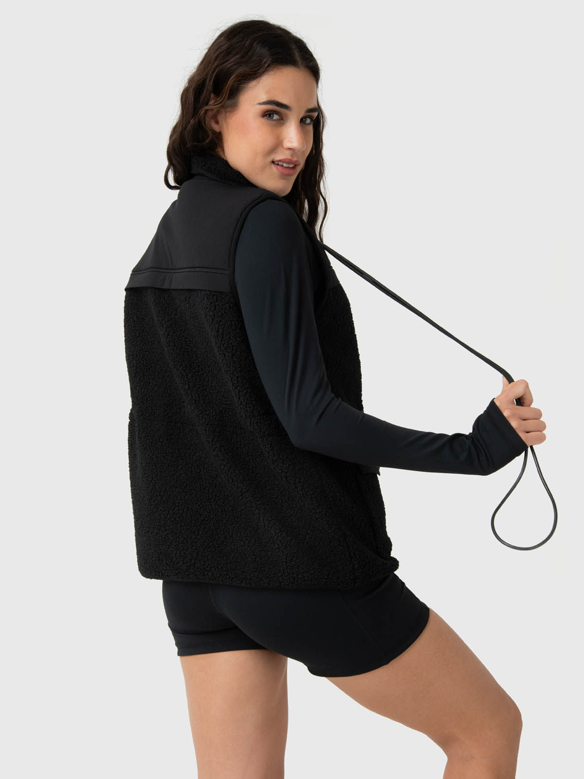 Chaleco Para Mujer Sherpa Negro Bsoul