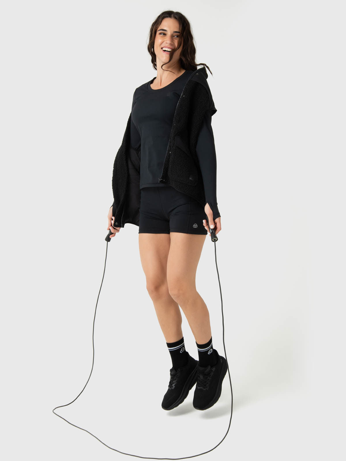 Chaleco Para Mujer Sherpa Negro Bsoul